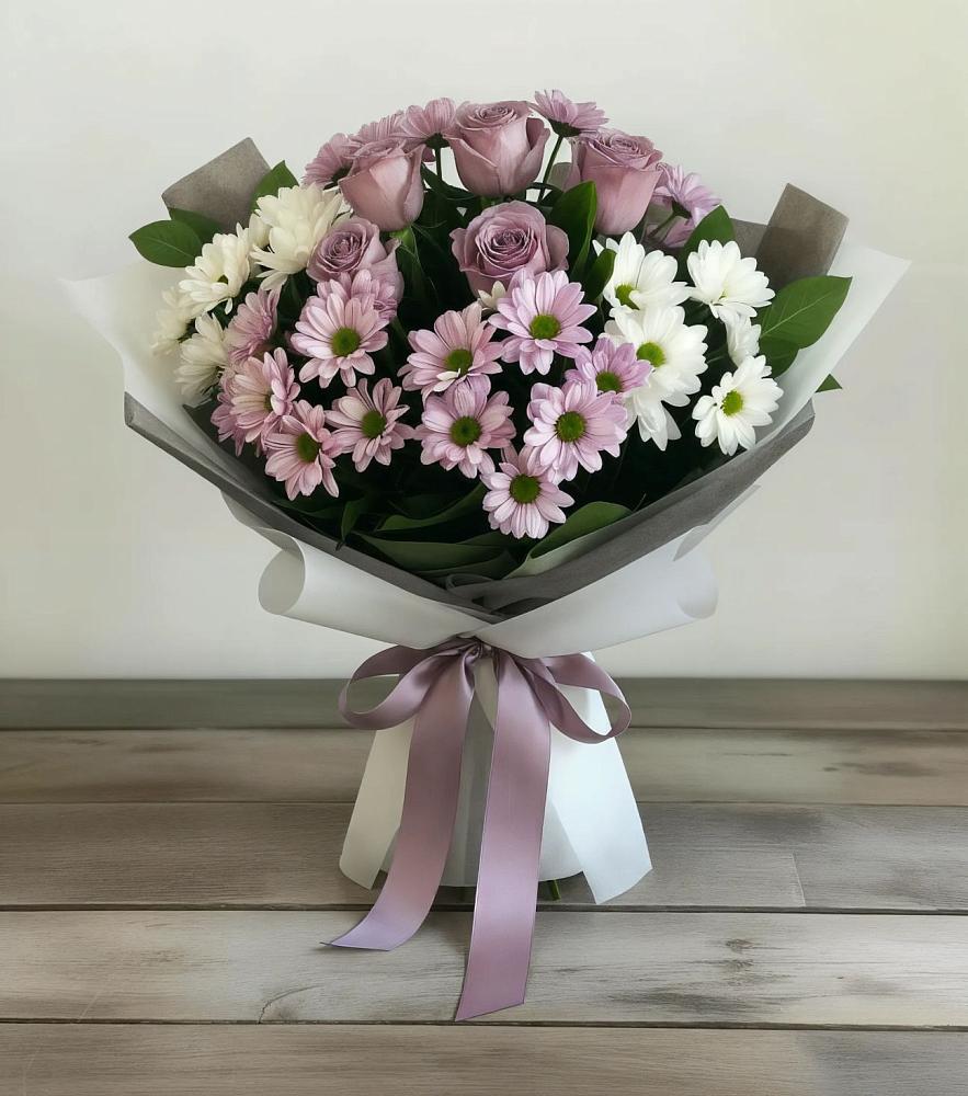 Букет цветов из: Хризантемы и Розы в Алексее-Тенгинской