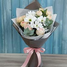 Букет цветов из:  Хризантемы и Розы в Алексее-Тенгинской