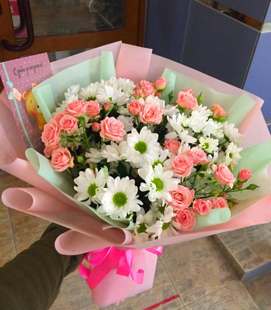 Букет цветов из: Розы и Хризантемы в Алексее-Тенгинской