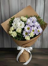 Букет цветов из:  Хризантемы и Розы в Алексее-Тенгинской