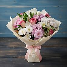 Букет цветов из:  Хризантемы, Альстромерии и Розы #REPLACE_PRED# Алексее-Тенгинской