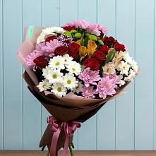 Букет цветов из:  Розы, Хризантемы и Альстромерии в Алексее-Тенгинской