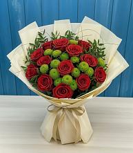 Букет цветов из:  Розы и Хризантемы в Алексее-Тенгинской